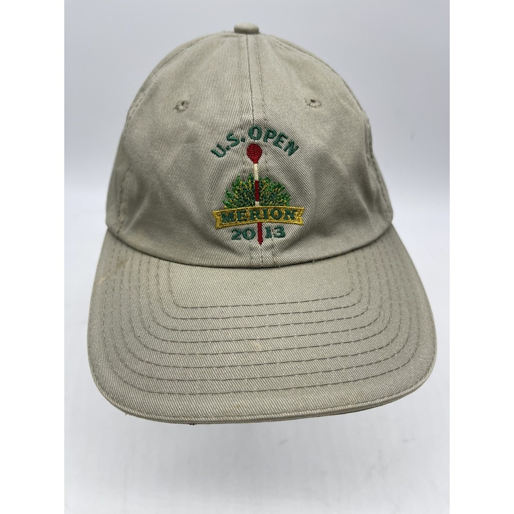 US OPEN 2013 Merion Golf Hat /Ball‎ Cap Beige USGA Member Adjustable